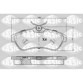 Jeu de 4 plaquettes de frein avant SASIC OEM 1611334680