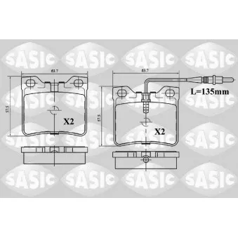 SASIC 6210047 - Jeu de 4 plaquettes de frein arrière