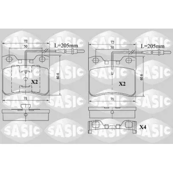 SASIC 6210065 - Jeu de 4 plaquettes de frein avant