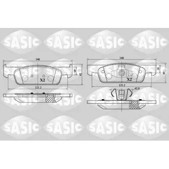 Jeu de 4 plaquettes de frein avant SASIC OEM 410605612R