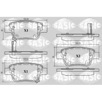 Jeu de 4 plaquettes de frein arrière SASIC OEM 0446628110