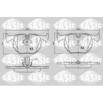Jeu de 4 plaquettes de frein arrière SASIC OEM SFP500210