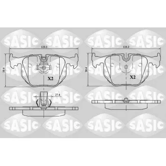 SASIC 6216054 - Jeu de 4 plaquettes de frein arrière