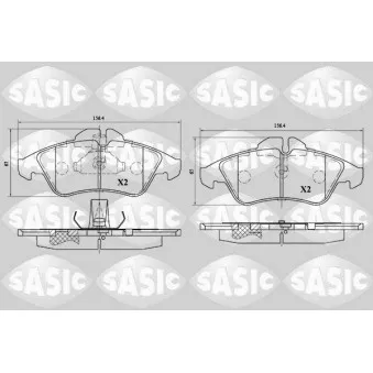 Jeu de 4 plaquettes de frein avant SASIC OEM 2D0698151