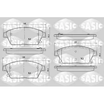 SASIC 6216098 - Jeu de 4 plaquettes de frein avant