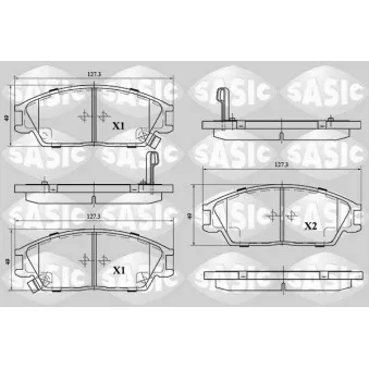 Jeu de 4 plaquettes de frein avant SASIC OEM 581011CA10