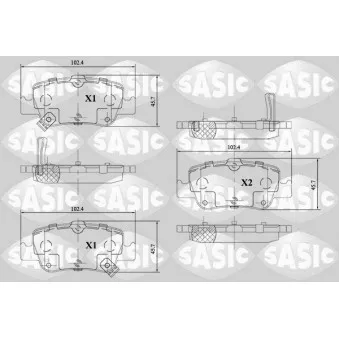 SASIC 6216110 - Jeu de 4 plaquettes de frein arrière