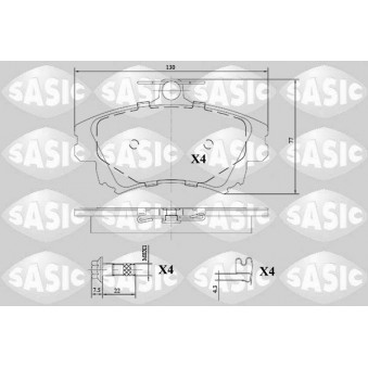 SASIC 6216133 - Jeu de 4 plaquettes de frein avant