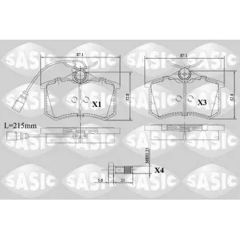 SASIC 6216140 - Jeu de 4 plaquettes de frein arrière
