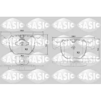 Jeu de 4 plaquettes de frein avant SASIC OEM 34112282166