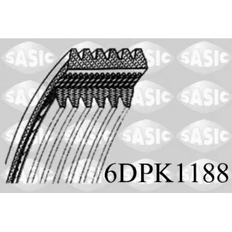 SASIC 6DPK1188 - Courroie trapézoïdale à nervures
