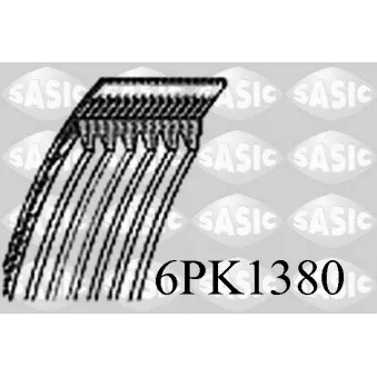 SASIC 6PK1380 - Courroie trapézoïdale à nervures