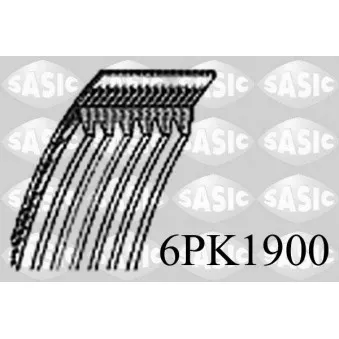SASIC 6PK1900 - Courroie trapézoïdale à nervures