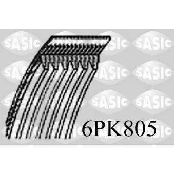 SASIC 6PK805 - Courroie trapézoïdale à nervures