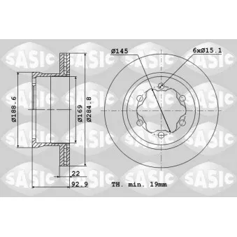 SASIC 9004843J - Jeu de 2 disques de frein arrière