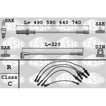 Kit de câbles d'allumage SASIC OEM 7371