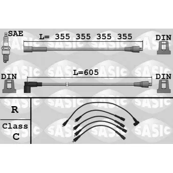 Kit de câbles d'allumage SASIC 9284017