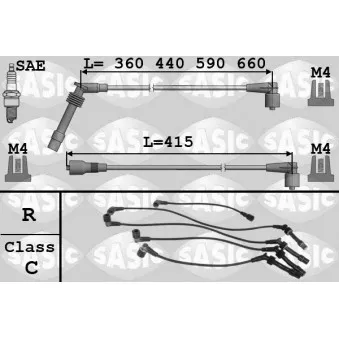 Kit de câbles d'allumage SASIC OEM 1612607