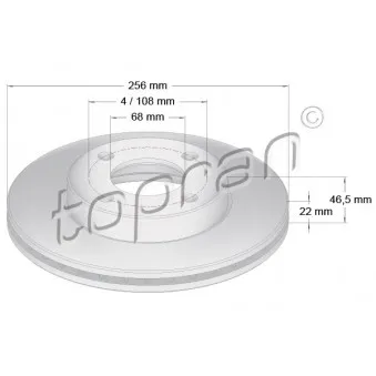TOPRAN 103 701 - Jeu de 2 disques de frein avant