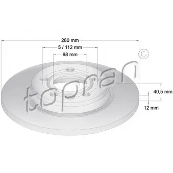TOPRAN 108 915 - Jeu de 2 disques de frein arrière
