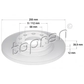 TOPRAN 109 527 - Jeu de 2 disques de frein arrière