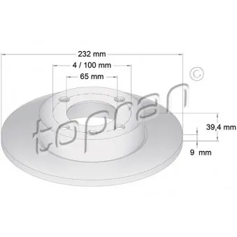 TOPRAN 110 217 - Jeu de 2 disques de frein arrière