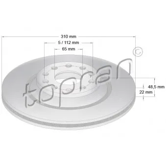 TOPRAN 110 418 - Jeu de 2 disques de frein arrière