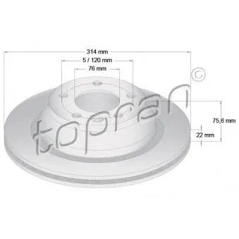 TOPRAN 110 430 - Jeu de 2 disques de frein arrière