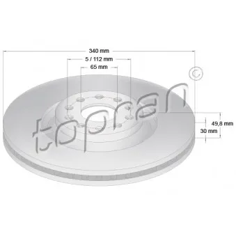 TOPRAN 114 839 - Jeu de 2 disques de frein avant
