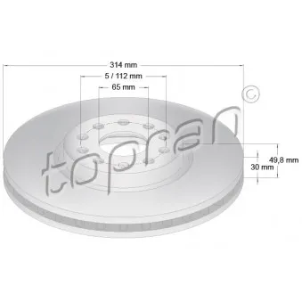 TOPRAN 116 286 - Jeu de 2 disques de frein avant