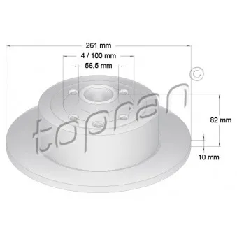 TOPRAN 200 946 - Jeu de 2 disques de frein arrière