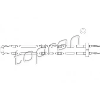 TOPRAN 205 508 - Tirette à câble, frein de stationnement