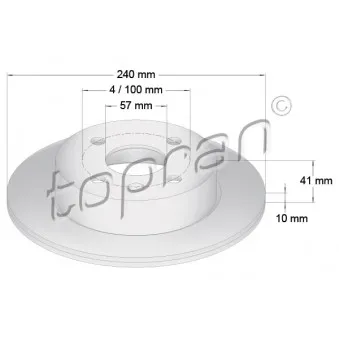 TOPRAN 206 126 - Jeu de 2 disques de frein arrière