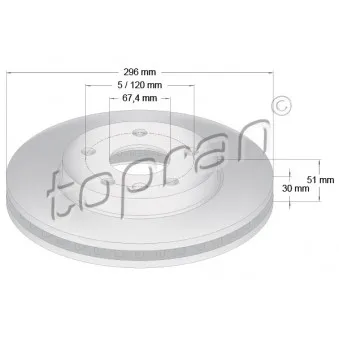 TOPRAN 207 809 - Jeu de 2 disques de frein avant