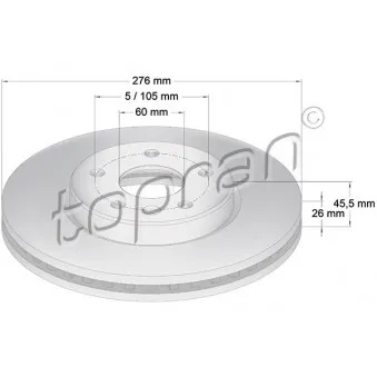 TOPRAN 207 981 - Jeu de 2 disques de frein avant
