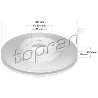 TOPRAN 208 343 - Jeu de 2 disques de frein avant