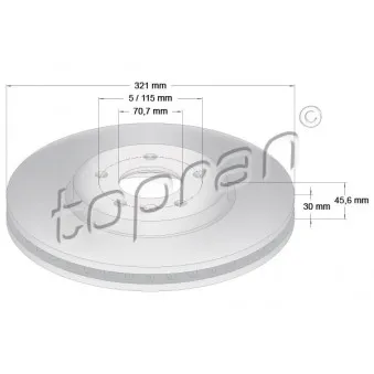 TOPRAN 208 688 - Jeu de 2 disques de frein avant