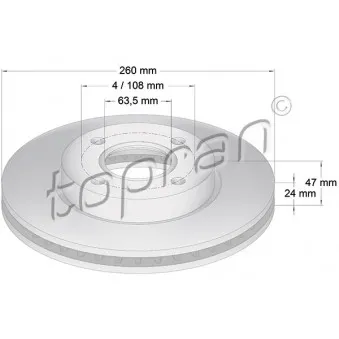 TOPRAN 300 265 - Jeu de 2 disques de frein avant