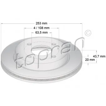 TOPRAN 300 267 - Jeu de 2 disques de frein arrière
