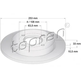 TOPRAN 300 293 - Jeu de 2 disques de frein arrière