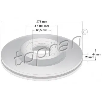 TOPRAN 304 458 - Jeu de 2 disques de frein avant