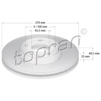 TOPRAN 304 728 - Jeu de 2 disques de frein avant