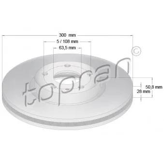 Jeu de 2 disques de frein avant TOPRAN 304 854 pour FORD MONDEO 1.0 EcoBoost - 125cv