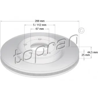 TOPRAN 401 384 - Jeu de 2 disques de frein avant