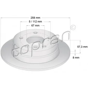 TOPRAN 401 386 - Jeu de 2 disques de frein arrière
