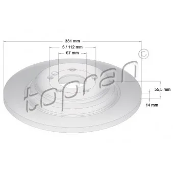 TOPRAN 401 402 - Jeu de 2 disques de frein arrière
