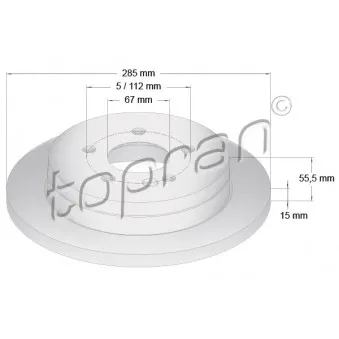TOPRAN 401 841 - Jeu de 2 disques de frein arrière