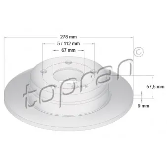 TOPRAN 401 905 - Jeu de 2 disques de frein arrière