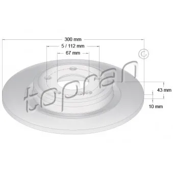 TOPRAN 409 486 - Jeu de 2 disques de frein arrière