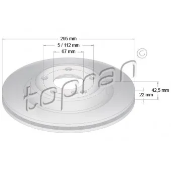 TOPRAN 409 553 - Jeu de 2 disques de frein arrière